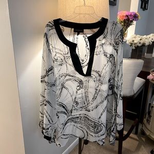 Black and white see-thru tunic